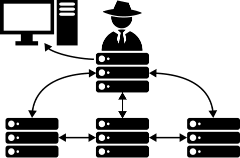 Diagram of StableNet agents connected to a server